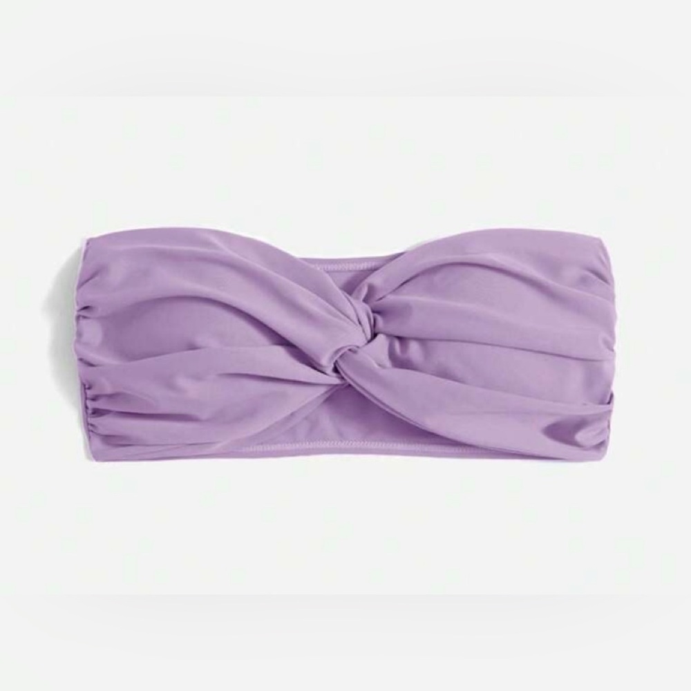 Lavender Twist Bandeau Swim Top